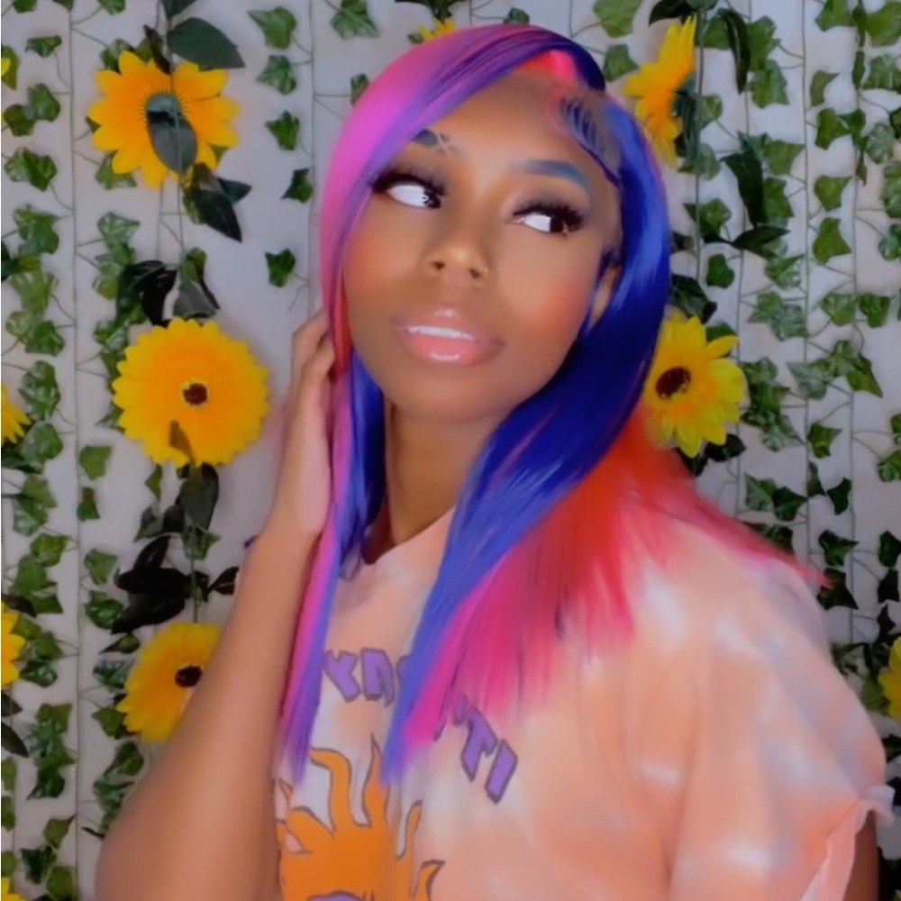 Multicolor Bob frontal Wig 13X4